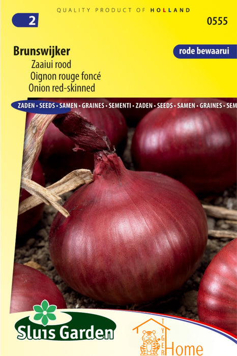 Brunswijker Zaaiui Rood Zaden: Kweek Heerlijke, Sappige Rode Uien - Grow Delicious, Juicy Red Onions - Cultivez des Oignons Rouges Savoureux et Juteux