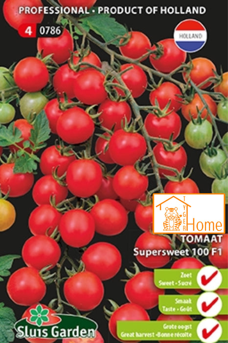 Tomaat Supersweet 1000 F1 Zaden: Kweek Heerlijke, Zoete Cherrytomaten met Sappige Textuur en Intense Smaak voor Salades, Snacks en Mediterrane Gerechten