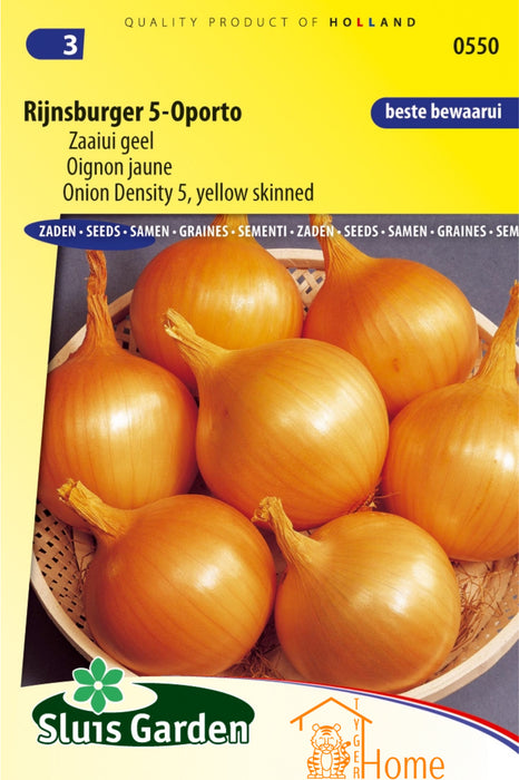 Rijnsburger 5 - Oporto Zaaiui Geel Zaden: Kweek Heerlijke, Robuuste Gele Uien - Grow Delicious, Robust Yellow Onions - Cultivez des Oignons Jaunes Savoureux et Robustes