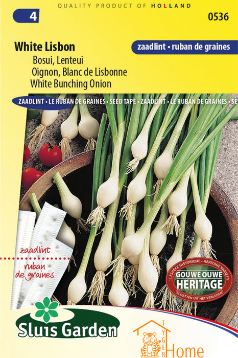 White Lisbon Bosui Lenteui Zaden: Kweek Heerlijke, Knapperige Lente-uitjes - Grow Delicious, Crunchy Spring Onions - Cultivez des Oignons de Printemps Croquants et Savoureux