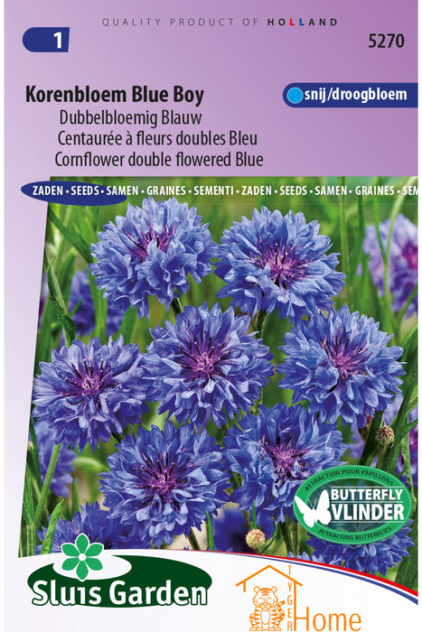 Korenbloem Blue Boy Dubbelbloemig Blauw Bloemen Zaden voor de Tuin: Kweek Prachtige, Dubbele Blauwe Korenbloemen - Grow Beautiful, Double Blue Cornflower Flowers - Cultivez de Magnifiques Bleuets Doubles Bleus pour le Jardin