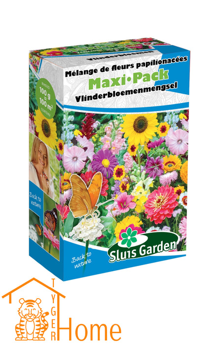 Vlinderbloemen Maxi Pack | Vlinderlokkende bloemenmix | Kleurrijke bloemenzee voor 100 m² | Ideaal voor een levendige tuin