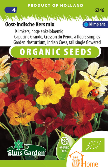Oost-Indische Kers Mix Klimkers Hoge Enkelbloemig Klimplant Organic Bio Seeds: Kweek Prachtige, Enkelbloemige Klimplanten