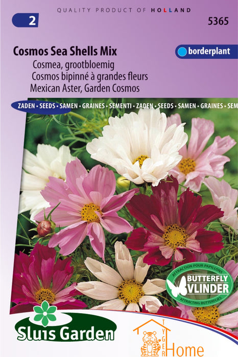 Cosmos Sea Shells Mix Cosmea Grootbloemig Bloemen Zaden voor de Tuin: Kweek Prachtige, Golvende Cosmea Bloemen
