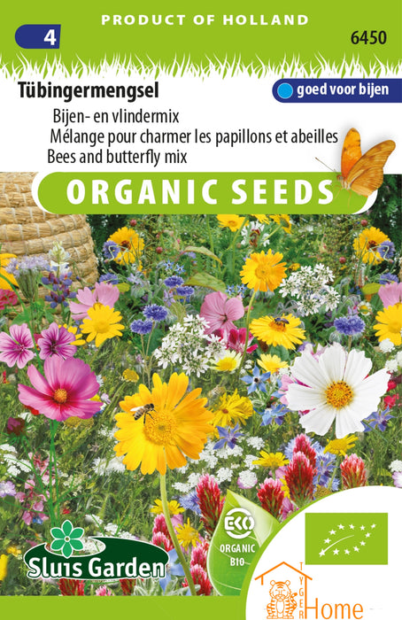 Tubinger Mengsel Bijen- en Vlindermix Zaden: Goed voor Bijen - Organic Bio Bloemenmengsel voor een Bijvriendelijke Tuin - Bee and Butterfly Friendly Organic Flower Mix - Mélange de Fleurs Biologiques pour Abeilles et Papillons - Kweek Prachtige, Kleur