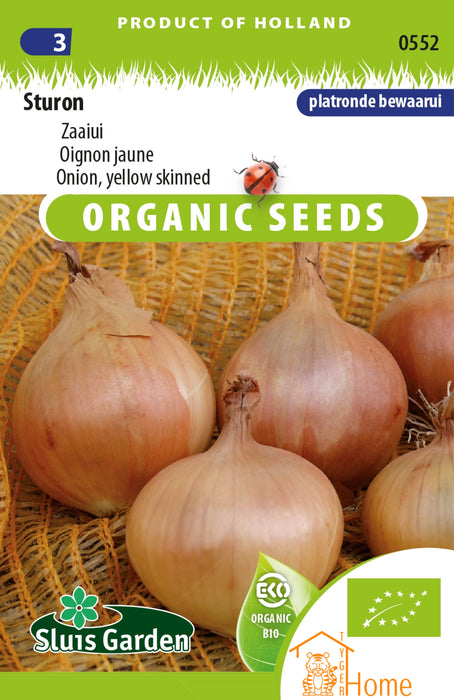 Sturon Zaaiui Zaden: Kweek Heerlijke, Stevige Gele Uien - Grow Delicious, Firm Yellow Onions - Cultivez des Oignons Jaunes Savoureux et Fermes