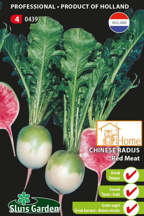 Chinese Radijs Red Meat Zaden: Kweek Heerlijke, Knapperige Radijzen met Uniek Roze Vruchtvlees en Licht Pittige Smaak, Perfect voor Salades, Snacks en Roerbakgerechten