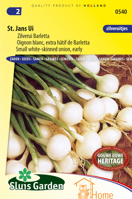 St. Jans Ui Zilverui Barletta Zaden: Kweek Heerlijke, Zoete Zilveruien - Grow Delicious, Sweet Silver Onions - Cultivez des Petits Oignons Argentés Savoureux et Sucrés