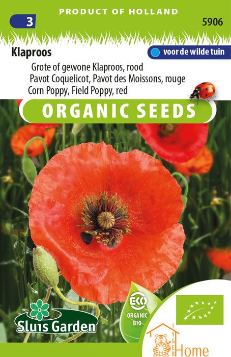 Klaproos Zaden, Rode Grote Klaproos voor de Wilde Tuin - Corn Poppy Seeds, Red Field Poppy for Wild Gardens