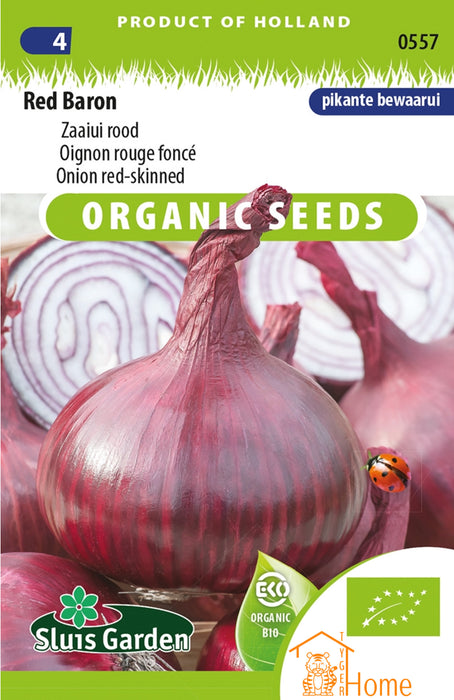 Red Baron Zaaiui Rood Zaden: Kweek Heerlijke, Knapperige Rode Uien - Grow Delicious, Crunchy Red Onions - Cultivez des Oignons Rouges Croquants et Savoureux