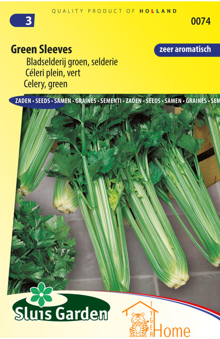 Green Sleeves Bladseldrij Groen Selderie Zaden voor het kweken van voedzame, heerlijke en knapperige selderij in je eigen tuin. Ideaal voor verse salades en gezonde gerechten.