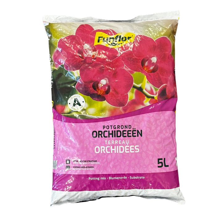 Speciaal Orchideeëngrond Substraat 5 Liter – Sterk, Stevig & Stimuleren van Groei – Voor Binnen & Buiten