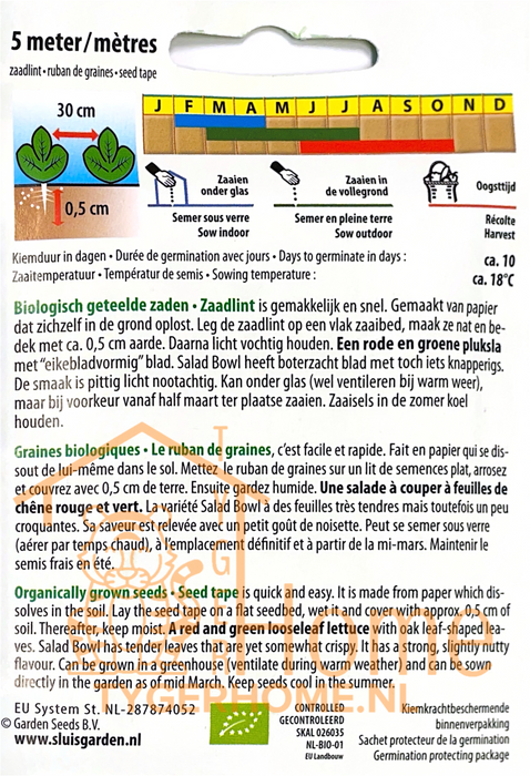 Pluksla zaden – Red & Green Salad Bowl | Zaailint | Eikenbladsla mix