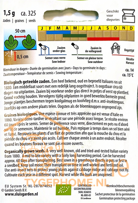Broccoli Calabrese Natalino Bio | Biologische zaden | Oud beproefd ras met rijke oogst | Geschikt voor ecologische moestuin