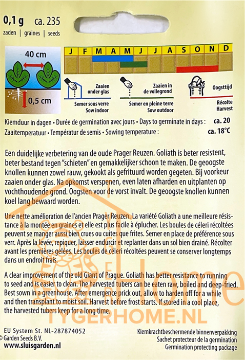 Goliath Knolselderij Zaden: Kweek Heerlijke, Knapperige Knollen met Stevige Textuur en Rijke Smaak, Perfect voor Soepen, Stoofschotels, Purees en Salades