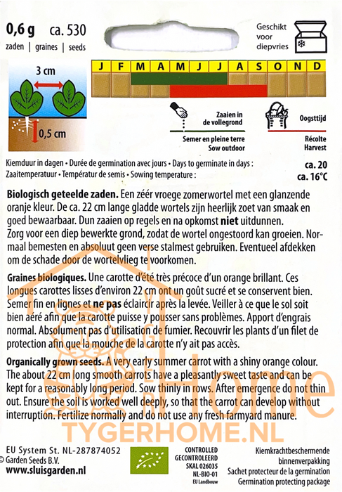 Jeanette F1 Wortel Zaden: Halflange Zoete Zomer- en Herfstwortelen met Malse Textuur en Rijke Smaak, Perfect voor Salades, Soepen en Geroosterde Gerechten