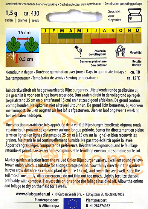 Rijnsburger 5 - Oporto Zaaiui Geel Zaden: Kweek Heerlijke, Robuuste Gele Uien - Grow Delicious, Robust Yellow Onions - Cultivez des Oignons Jaunes Savoureux et Robustes