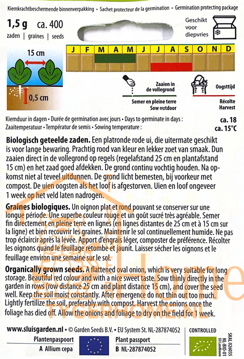 Red Baron Zaaiui Rood Zaden: Kweek Heerlijke, Knapperige Rode Uien - Grow Delicious, Crunchy Red Onions - Cultivez des Oignons Rouges Croquants et Savoureux