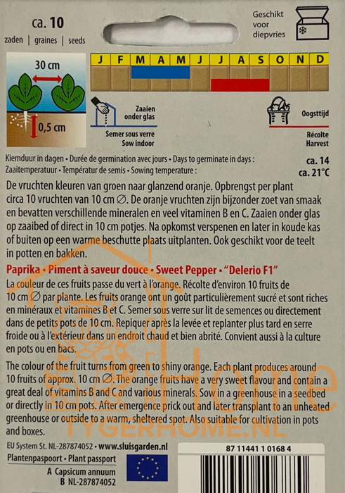 Paprika Delerio F1 Zaden: Grow Sweet, Vibrant Bell Peppers in Your Own Garden - Kweek Heerlijke, Knapperige Paprika's