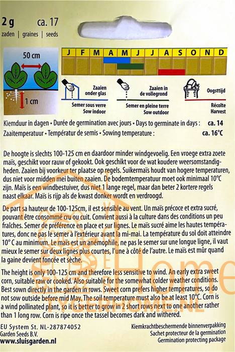 Earlibird F1 Suikermaïs Zaden: Grow Sweet, Tender Corn in Your Own Garden - Kweek Heerlijke, Zoete Maïs