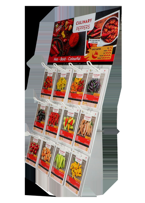 Peper Zaden Display – 180 Stuks (12 Soorten) – Pittige & Smaakvolle Pepers – Kweekset voor Keuken, Tuin & Balkon