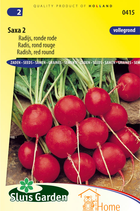 Saxa 2 Radijs Zaden: Kweek Heerlijke, Ronde Rode Radijzen met Knapperige Textuur en Pittige Smaak, Perfect voor Salades, Snacks en Gezonde Gerechten