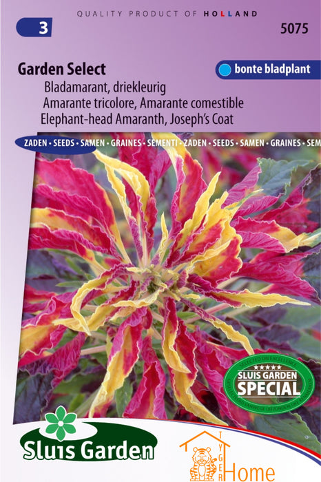 Garden Select Bladamarant Driekleurig Zaden: Kweek Prachtige, Kleurrijke Bladamarant - Grow Beautiful, Tricolor Leaf Amaranth