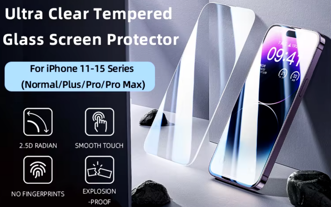 Screenprotector iPhone x2 Full Cover Anti-Scratch HD Clear Tempered Glass Screen Protector - Extra Sterk en Veilig - Volledig Dekkend - Krasbestendig Glas-Extra Strong and Safe - Full Coverage - Scratch-Resistant Glass