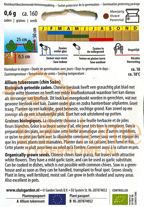 Knoflookbieslook Chinese Bieslook Zaden: Kweek Heerlijke, Aromatische Bieslook met Fijne Bladeren en Subtiele Knoflooksmaak voor Aziatische Gerechten en Salades