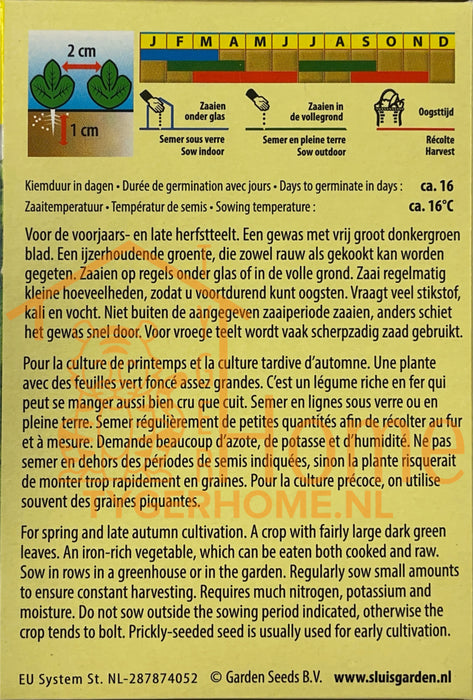 Spinazie Breedblad Scherpzaad Zaden 100g: Kweek Voedzame, Groene Bladeren voor een Rijke Oogst