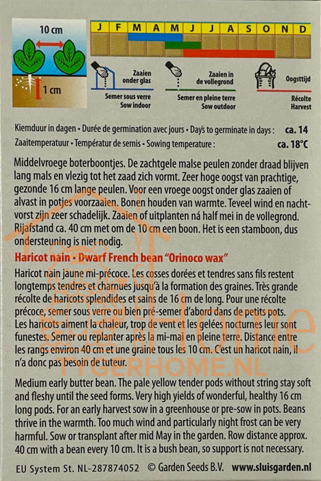 Stamslaboon Orinoco Wax Zaden: Kweek Heerlijke, Gele Bonen met Zachte Textuur en Zoete Smaak voor een Rijke Oogst in Jouw Moestuin - 70g