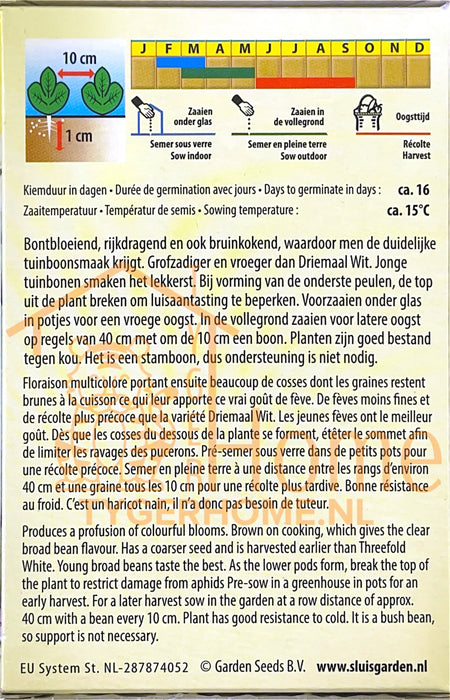 Tuinboon Witkiem Labboon Molboon Extra Groot Zaden 170g: Kweek Heerlijke, Voedzame Witte Bonen met Romige Textuur en Volle Smaak voor een Rijke en Gezonde Oogst