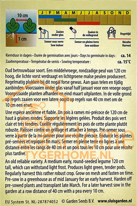 Peul Vroege Hendriks Langstro Zaden: Kweek Heerlijke, Vroege Peulen met Zachte Textuur en Zoete Smaak voor een Overvloedige en Smakelijke Oogst in Jouw Moestuin