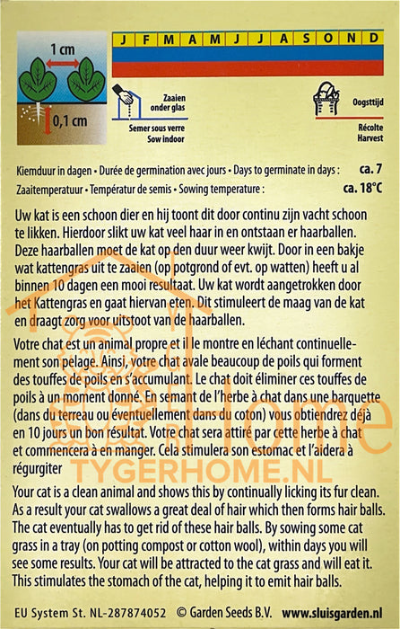 Kattengras Gerst Voor Katten Zaden: Kweek Gezond en Vers Kattengras met Essentiële Voedingsstoffen voor een Blije en Gezonde Kat in Jouw Huis of Tuin
