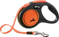 Flexi Rollijn New Classic Neon Tape Zwart / Oranje