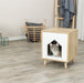 Trixie Kattenmand Huis Isa Houtlook Lichtbruin / Wit