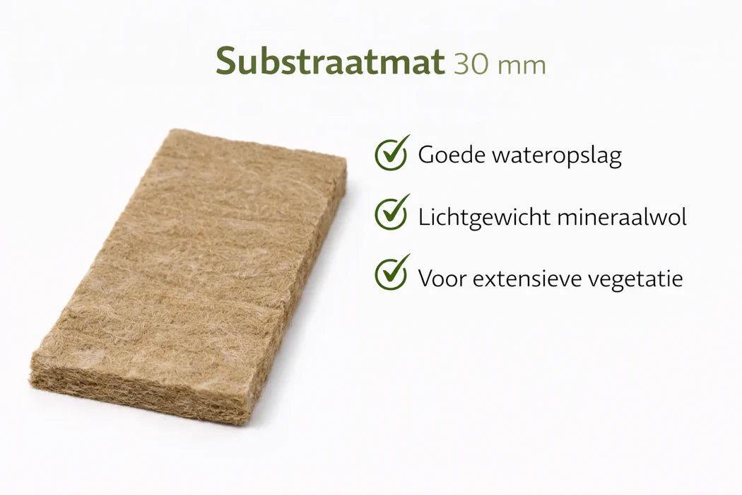 Compleet Groendakpakket 20 m² – Inclusief Kruiden-Sedummat, Drainagemat, Beschermdoek, Substraatmatten, Daktuinsubstraat en Basalt Split
