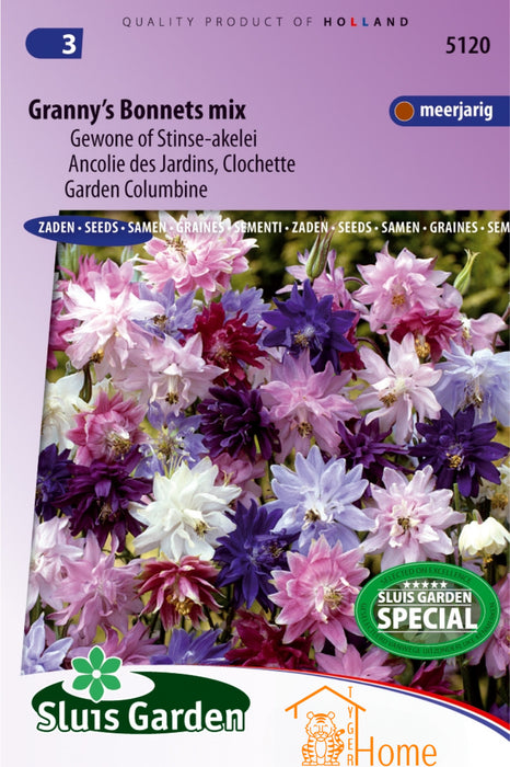 Granny's Bonnets Mix Gewone of Stinse-Akelei Zaden: Kweek Prachtige, Kleurrijke Akelei Bloemen - Grow Beautiful, Colorful Columbines