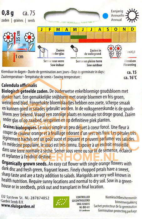 Nova Goudsbloem Hoge Enkele Bloemen Zaden voor de Tuin: Kweek Prachtige, Goudgele Enkele Goudsbloemen - Grow Beautiful, Tall Single Marigold Flowers - Cultivez de Magnifiques Soucis Simples Dorés pour le Jardin