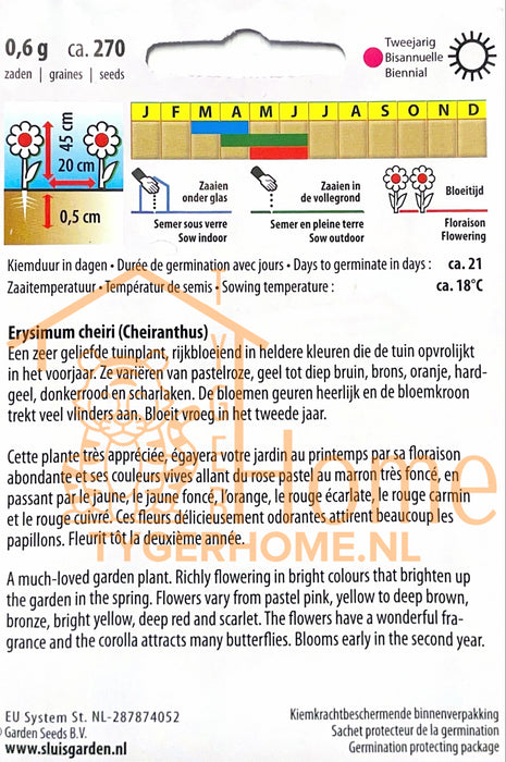 Muurbloem Fair Lady Mix Lenteviolier Enkelbloemig Bloemen Zaden voor de Tuin: Kweek Prachtige, Enkelbloemige Lenteviolieren - Grow Beautiful, Single-Flowered Wallflower Flowers - Cultivez de Magnifiques Fleurs de Giroflée Simple pour le Jardin