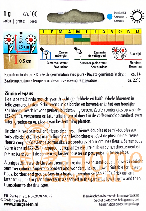 Caroussel Mix Eenjarige Zinnia Snijbloem 60 cm Butterfly Vlinder Aantrekking Zaden: Kweek Prachtige, Kleurrijke Snijbloemen