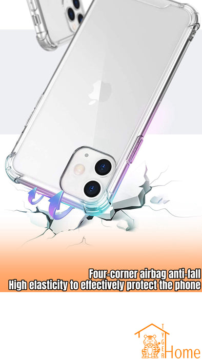 Transparant hoesje geschikt voor iPhone - Shockproof Protective Case doorzichtig siliconen hoesje geschikt voor Apple iPhone, Clear Cover, Dotted Finish Ultra Slim Soft Silicone Jelly Back Cover voor iPhone