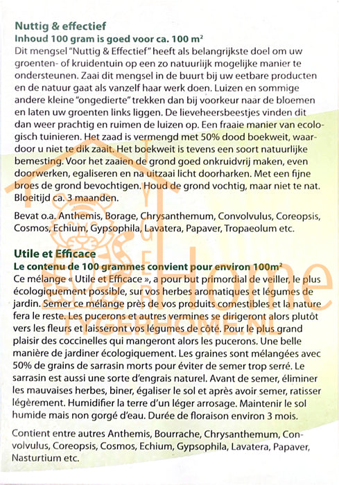 Nuttig & Effectief Maxi Pack | Bloemenmix voor natuurlijke balans | Rijk aan kleuren en nuttige insecten | Goed voor tuin en milieu