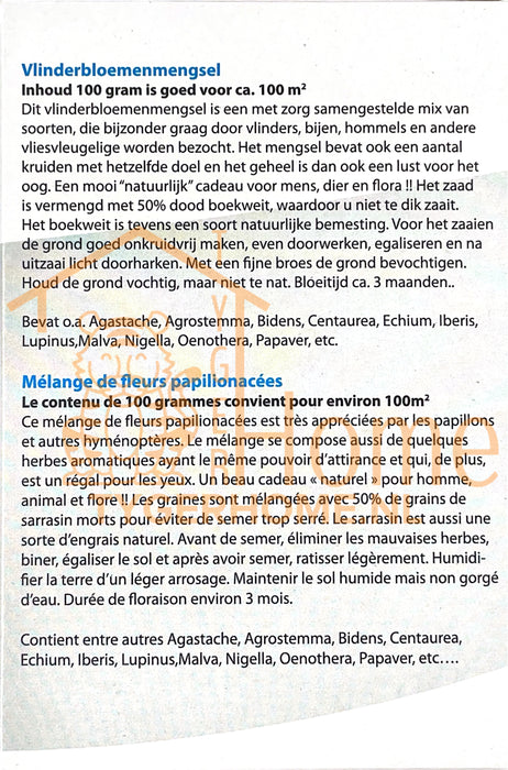 Vlinderbloemen Maxi Pack | Vlinderlokkende bloemenmix | Kleurrijke bloemenzee voor 100 m² | Ideaal voor een levendige tuin