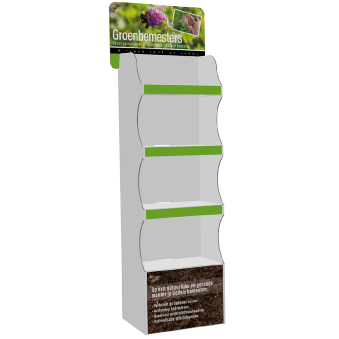 Groenbemester Zaden Display – 96 Stuks (8 Soorten) – Bodemverbetering & Natuurlijke Bemesting – Klaver, Lupine, Phacelia & Meer