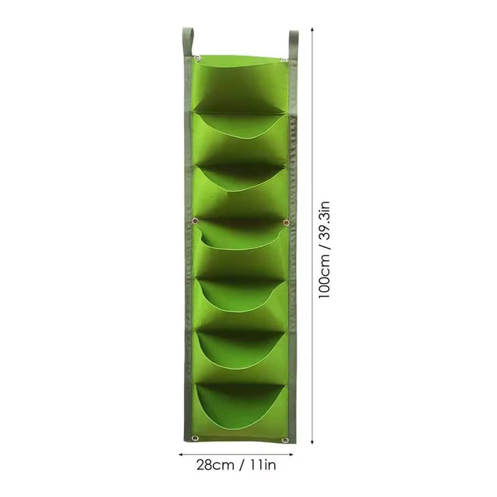 Verticale Hangende Plantenwand – 7 Vakken voor Kruiden, Bloemen & Groenten (40x100 cm)