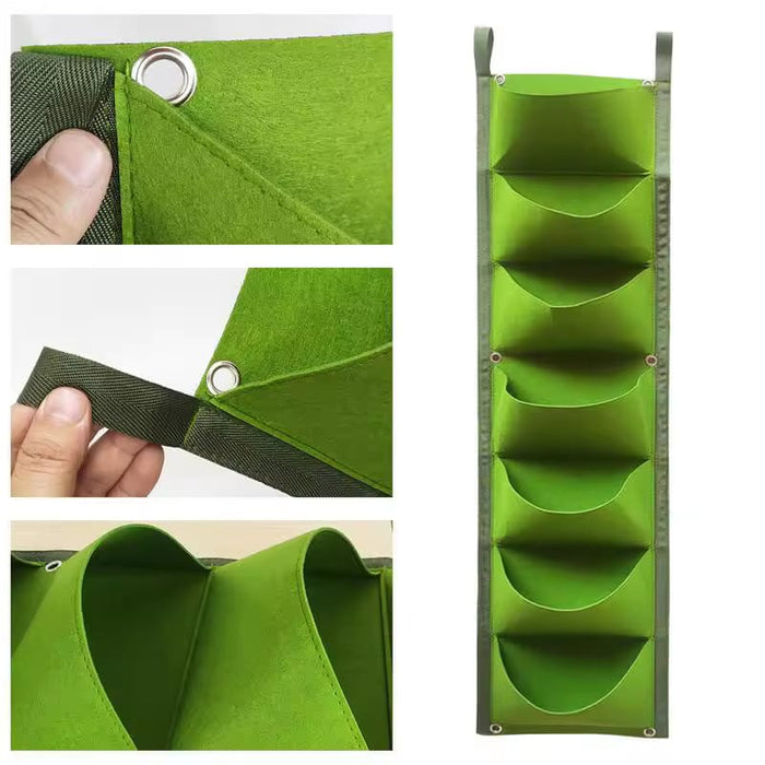 Verticale Hangende Plantenwand – 7 Vakken voor Kruiden, Bloemen & Groenten (40x100 cm)