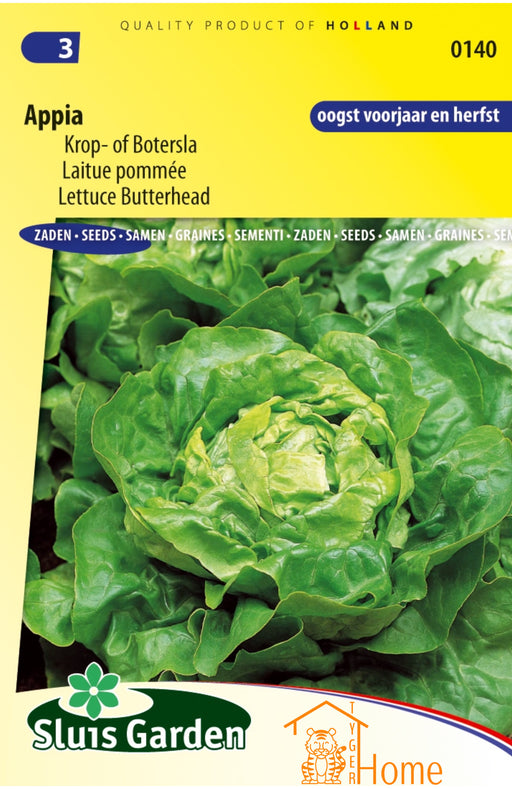 Appia Krop- of Botersla Zaden voor het kweken van voedzame, heerlijke en knapperige sla in je eigen tuin. Perfect voor frisse salades en gezonde gerechten met een zachte, boterachtige smaak