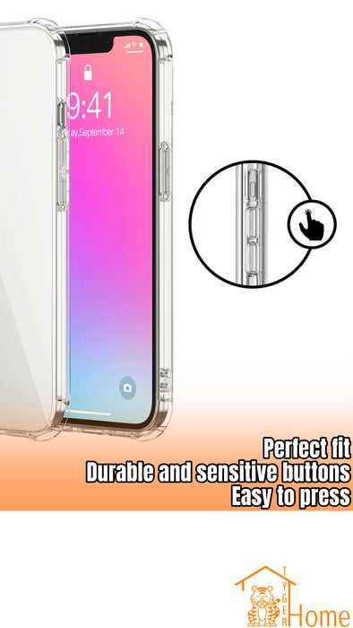 Transparant hoesje geschikt voor iPhone - Shockproof Protective Case doorzichtig siliconen hoesje geschikt voor Apple iPhone, Clear Cover, Dotted Finish Ultra Slim Soft Silicone Jelly Back Cover voor iPhone