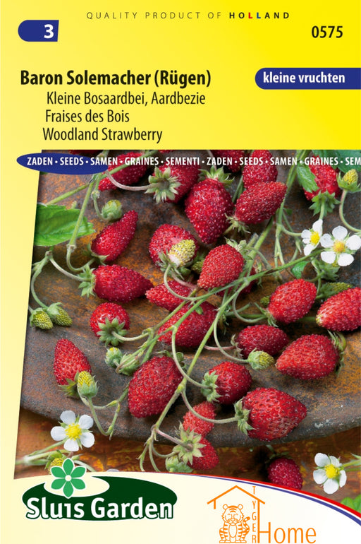 Baron Solemacher Rugen Kleine Bosaardbei Zaden: Grow delicious, wild strawberries in your own garden. Kweek heerlijke, wilde aardbeien, perfect voor frisse snacks en desserts
